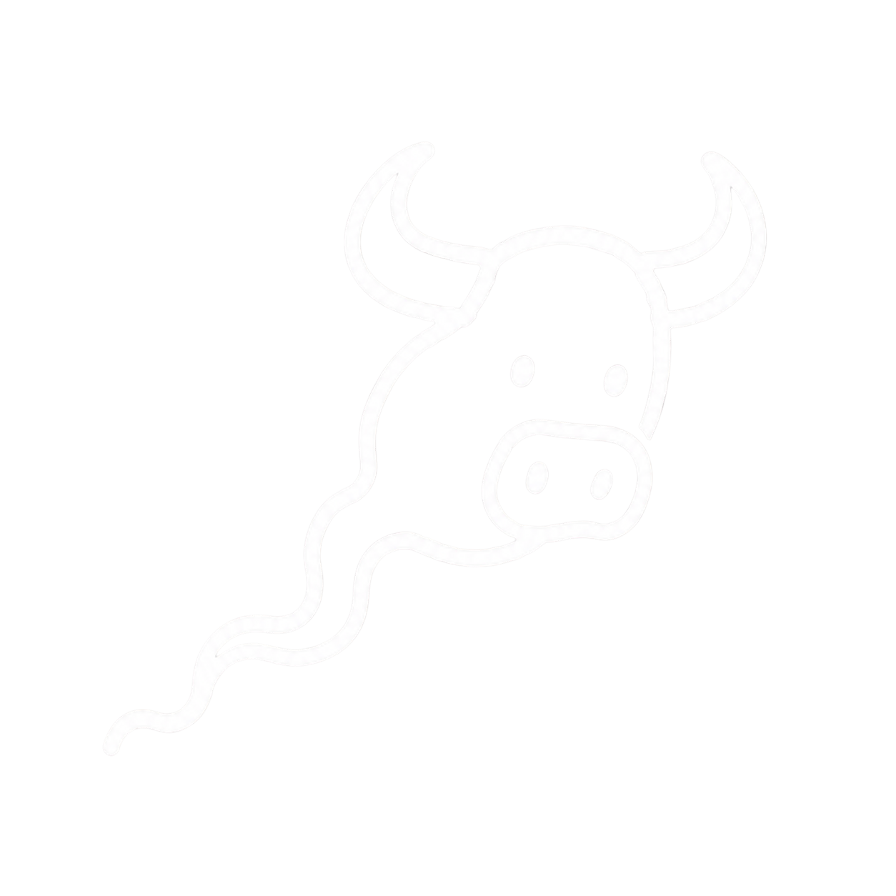 Hand-drawn bull mascot with sperm tail, the Bull Sperm logo